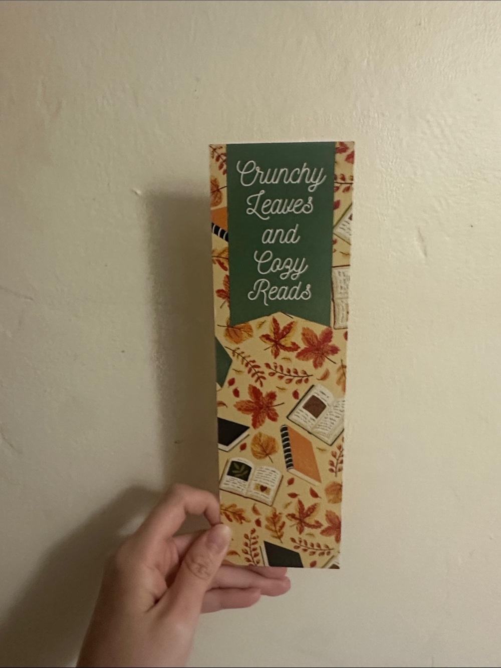 Crunchy Leaves and Cozy Reads Decorative Bookmark - Autumn Orange